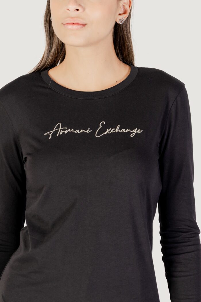 T-shirt manica lunga Armani Exchange  Nero – Oro