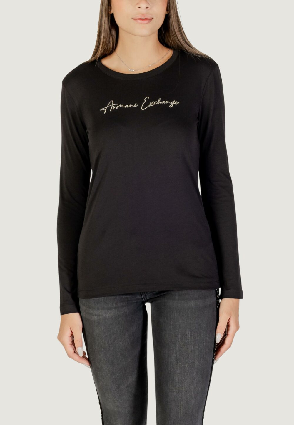 T-shirt manica lunga Armani Exchange  Nero - Oro - Foto 1