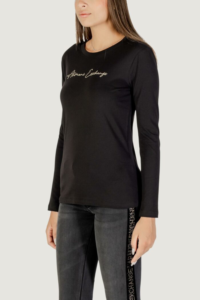 T-shirt manica lunga Armani Exchange  Nero – Oro
