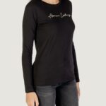 T-shirt manica lunga Armani Exchange  Nero - Oro - Foto 3