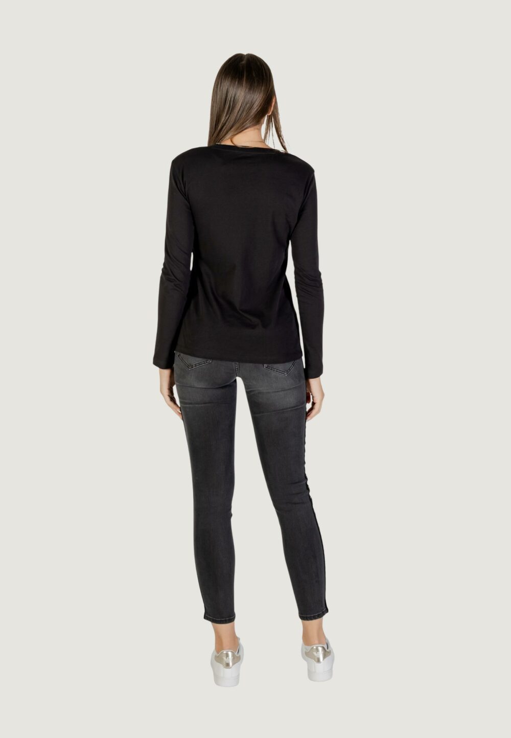 T-shirt manica lunga Armani Exchange  Nero - Oro - Foto 4