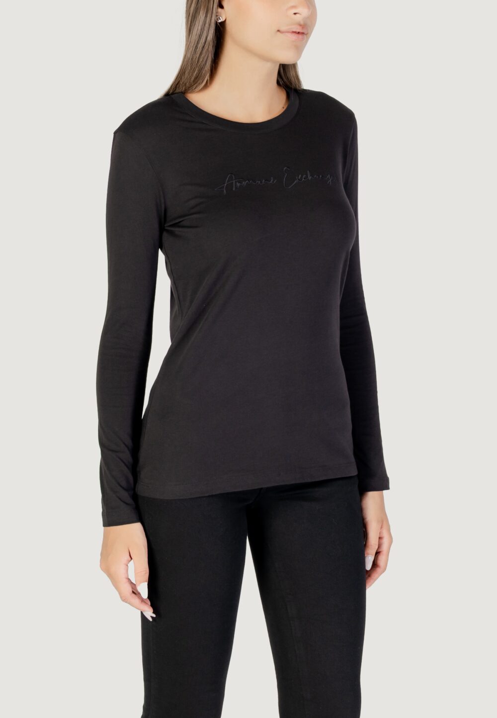 T-shirt manica lunga Armani Exchange  Nero - Foto 3