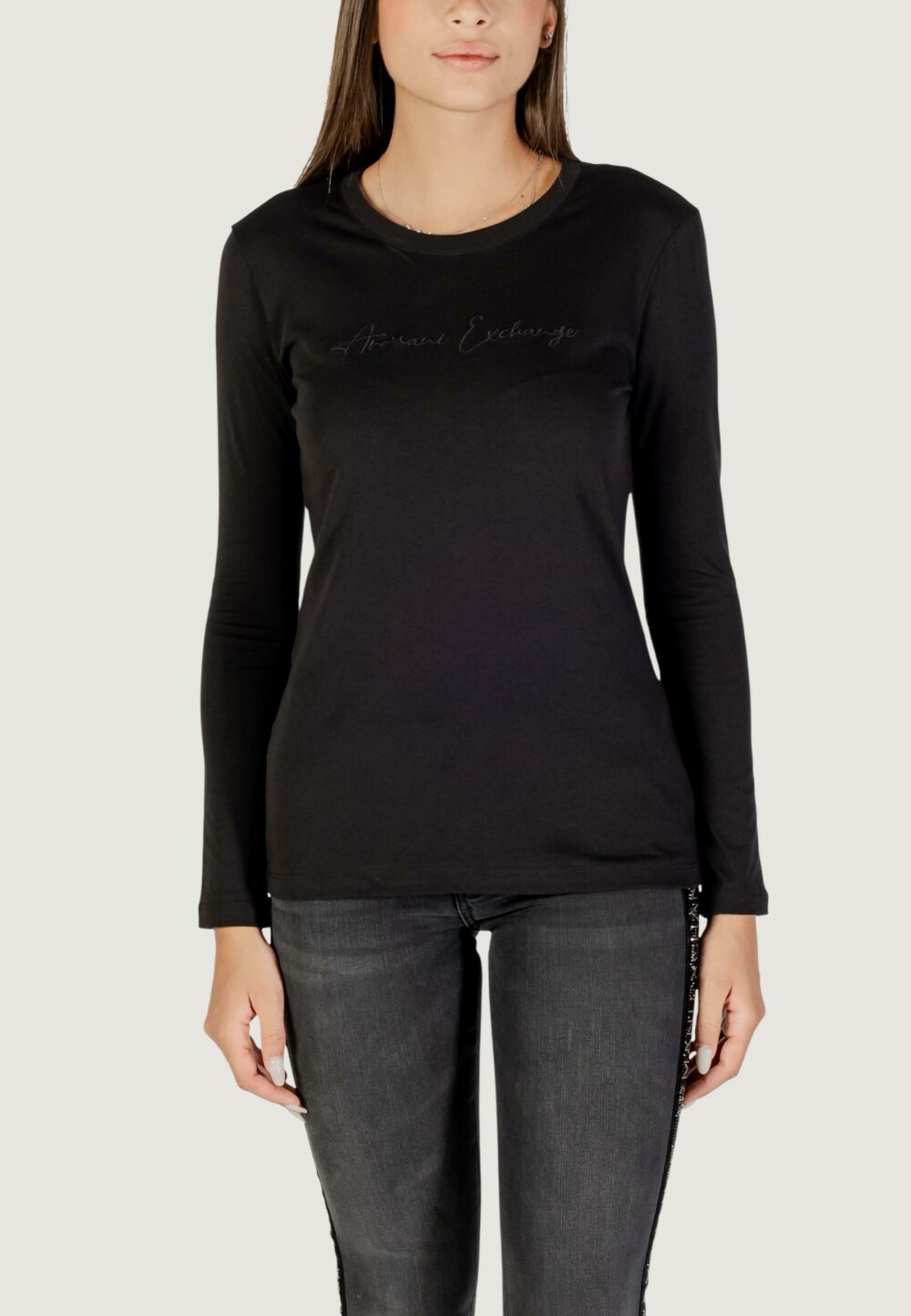T-shirt manica lunga Armani Exchange  Nero - Foto 3