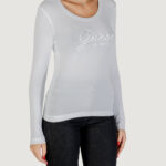 T-shirt manica lunga Guess CN LS EMBRO SCRIPT LOGO TEE Bianco - Foto 3
