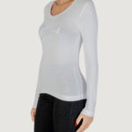 T-shirt manica lunga Guess CN LS EMBRO SCRIPT LOGO TEE Bianco - Foto 4