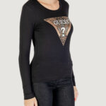 T-shirt manica lunga Guess LS CN LEO TRIANGLE TEE Nero - Foto 2