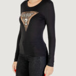 T-shirt manica lunga Guess LS CN LEO TRIANGLE TEE Nero - Foto 3