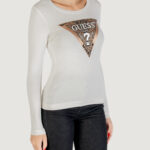 T-shirt manica lunga Guess LS CN LEO TRIANGLE TEE Panna - Foto 3