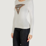 T-shirt manica lunga Guess LS CN LEO TRIANGLE TEE Panna - Foto 4
