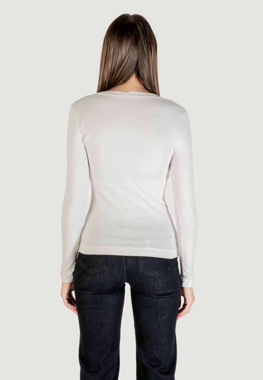 T-shirt manica lunga Guess LS CN LEO TRIANGLE TEE Panna - Foto 5