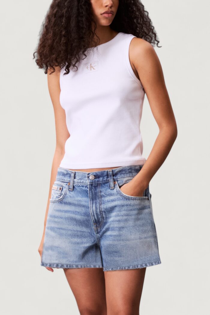Top Calvin Klein A – WOVEN LABEL 2X2 Bianco – LV047C201G