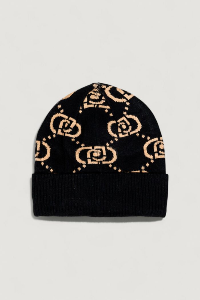 Berretto Liu-jo BEANIE LOGO MONOGRAM NERO/MARRONE