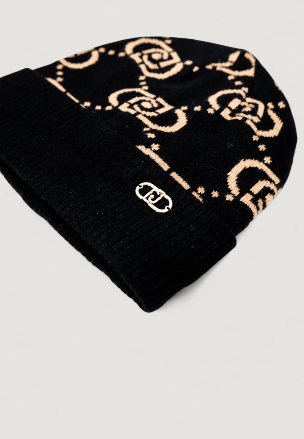 Berretto Liu-Jo BEANIE LOGO MONOGRAM NERO/MARRONE - Foto 3