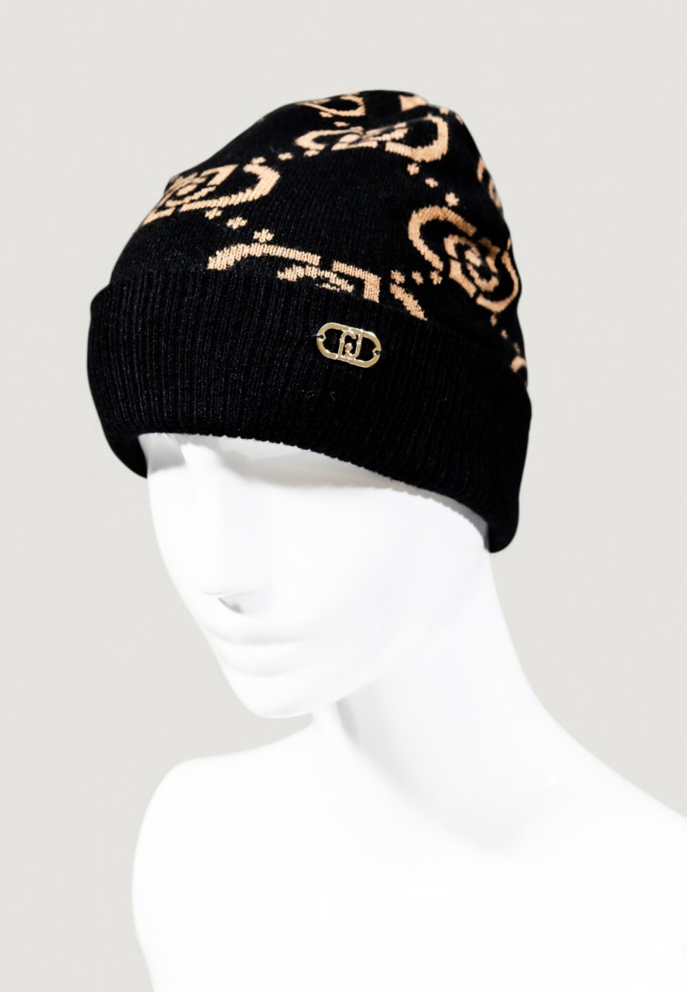 Berretto Liu-Jo BEANIE LOGO MONOGRAM NERO/MARRONE - Foto 4