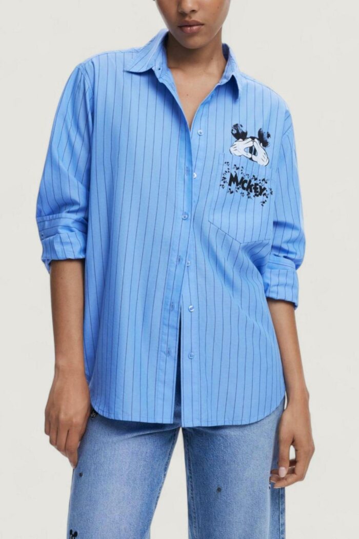 Bluse manica lunga Desigual CAM_MICKYSTRIPES Azzurro – 25WWCW19
