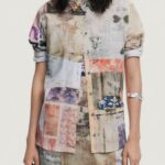 Bluse manica lunga Desigual CAM_PHOTOPOSTA Beige - Foto 1