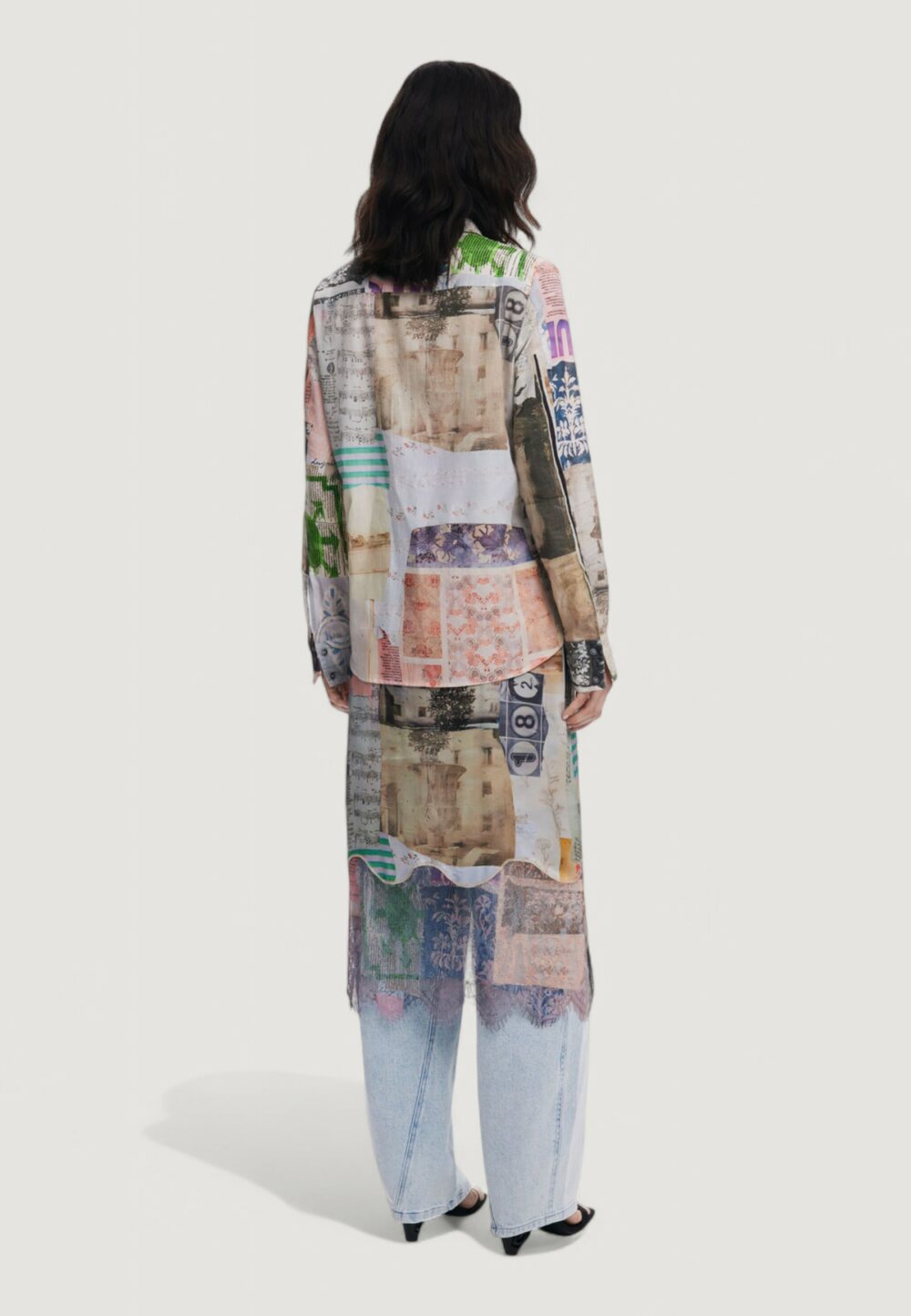 Bluse manica lunga Desigual CAM_PHOTOPOSTA Beige - Foto 3