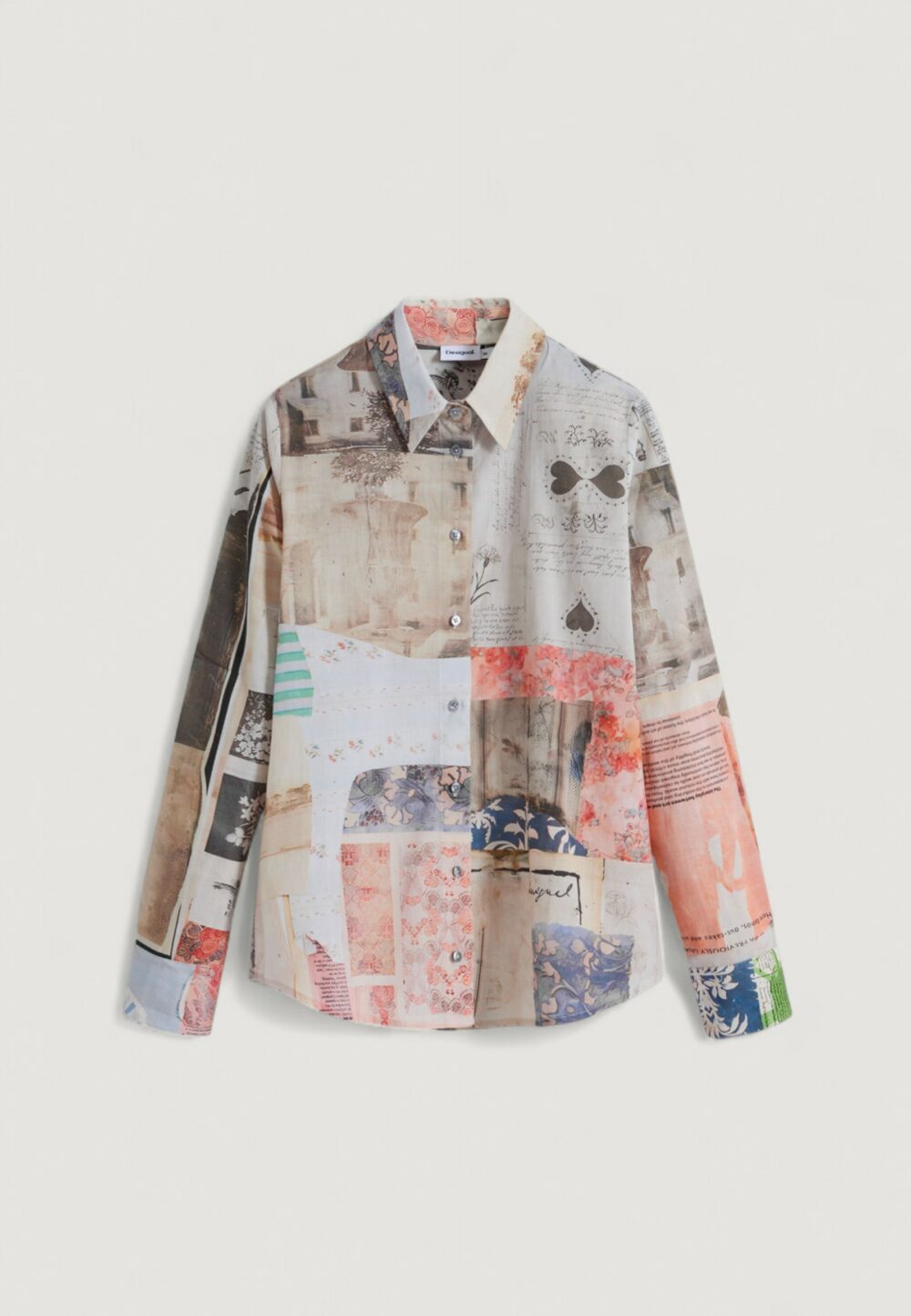 Bluse manica lunga Desigual CAM_PHOTOPOSTA Beige - Foto 4
