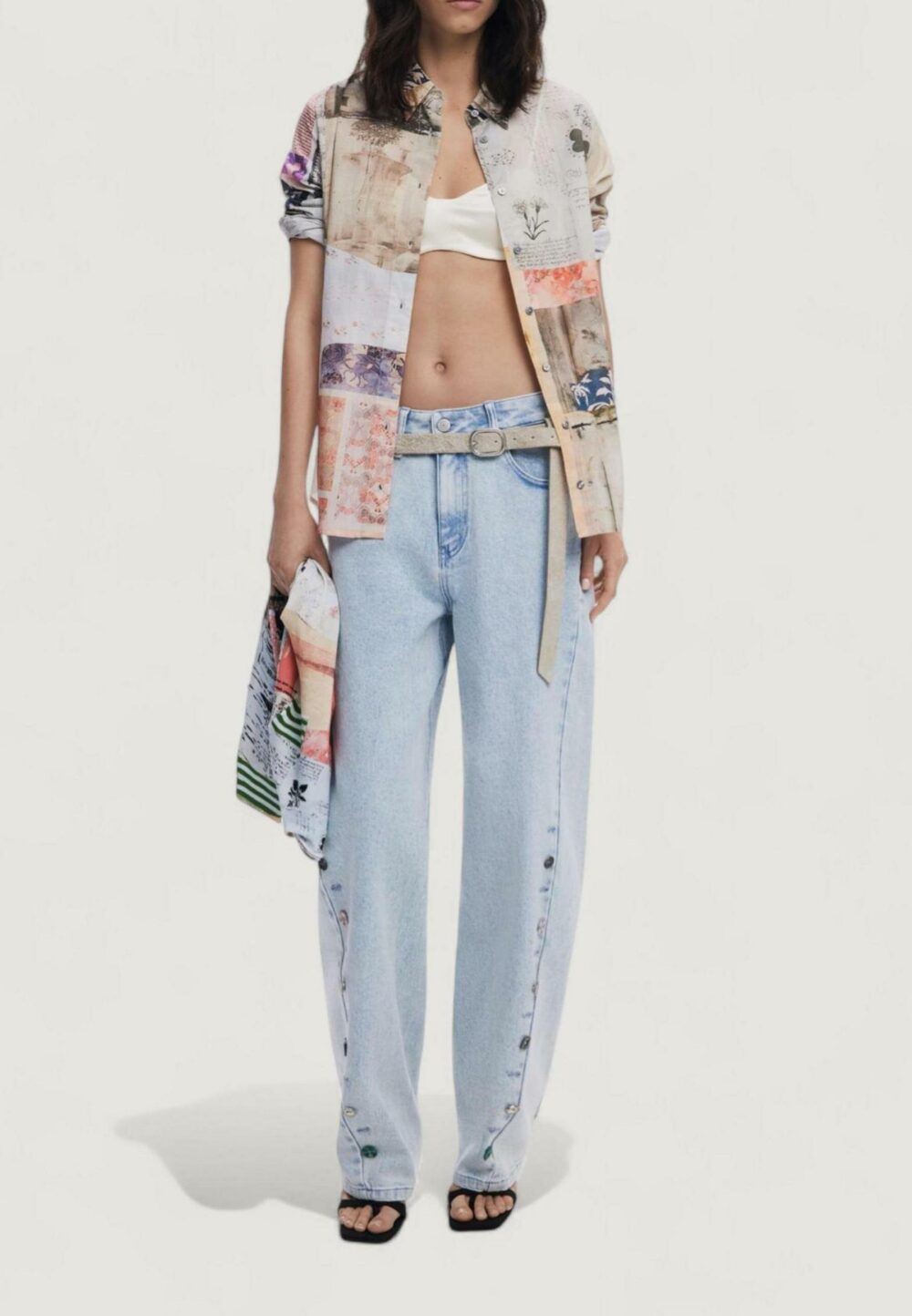 Bluse manica lunga Desigual CAM_PHOTOPOSTA Beige - Foto 5