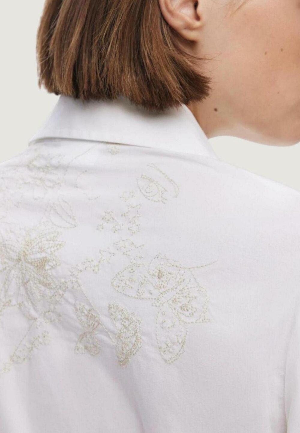 Camicia manica lunga Desigual CAM_BROIDFLO Bianco - Foto 4