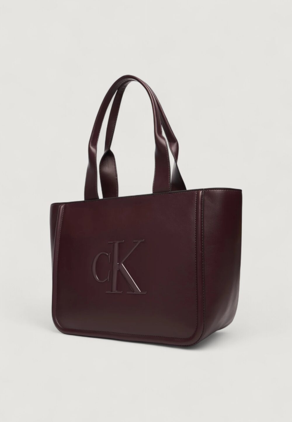 Borsa Calvin Klein RAISED CK MEDIUM TOTE Bordeaux - Foto 4