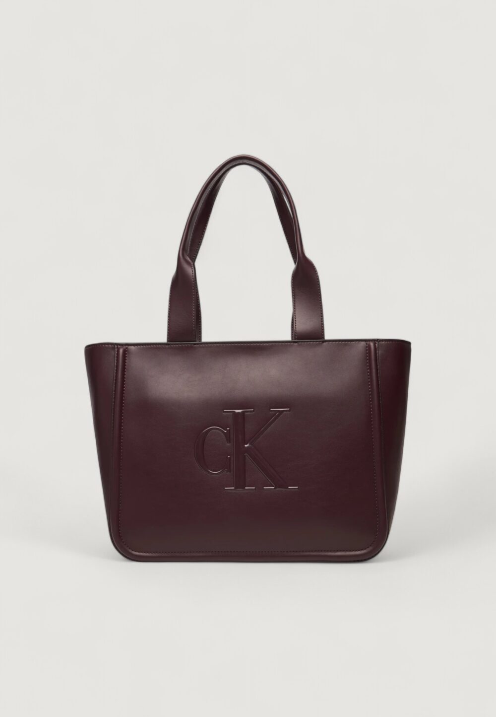 Borsa Calvin Klein RAISED CK MEDIUM TOTE Bordeaux - Foto 1