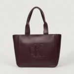 Borsa Calvin Klein RAISED CK MEDIUM TOTE Bordeaux - Foto 1