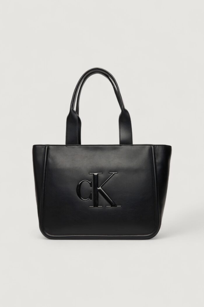 Borsa Calvin Klein RAISED CK MEDIUM TOTE Nero – LV04F3218G