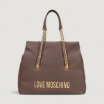 Borsa Love Moschino HAMMERED LOGO Marrone Scuro - Foto 1