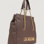 Borsa Love Moschino HAMMERED LOGO Marrone Scuro - Foto 2