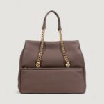 Borsa Love Moschino HAMMERED LOGO Marrone Scuro - Foto 3