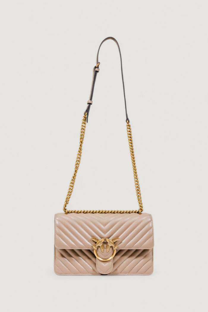 Borsa Pinko LOVE ONE CLASSIC DC SHEEP NAPPA CHEVRON Beige – 100941 A0GK