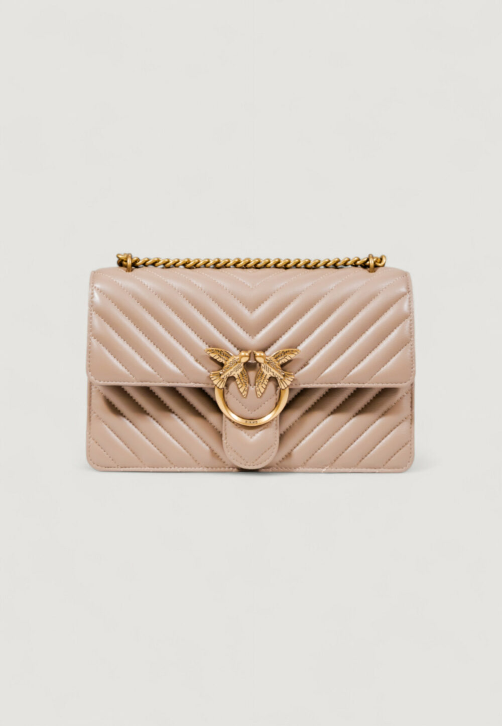 Borsa Pinko LOVE ONE CLASSIC DC SHEEP NAPPA CHEVRON Beige - Foto 2