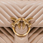 Borsa Pinko LOVE ONE CLASSIC DC SHEEP NAPPA CHEVRON Beige - Foto 3