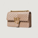 Borsa Pinko LOVE ONE CLASSIC DC SHEEP NAPPA CHEVRON Beige - Foto 4