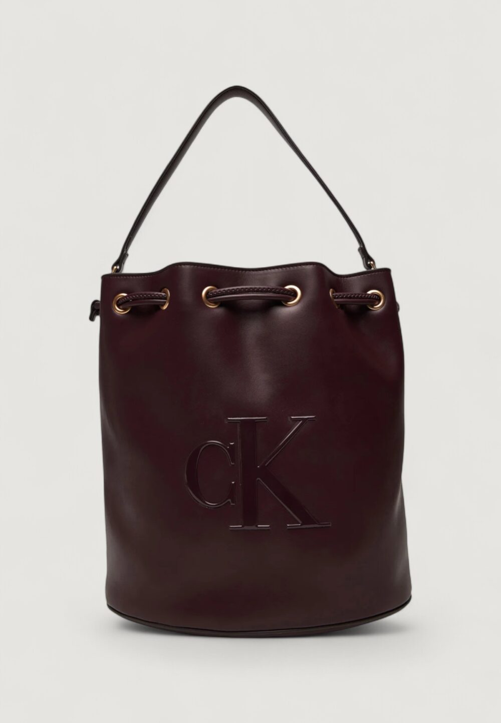 Borsa Calvin Klein RAISED CK LARGE BUCKET Bordeaux - Foto 1