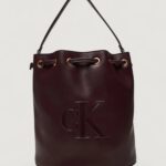 Borsa Calvin Klein RAISED CK LARGE BUCKET Bordeaux - Foto 1