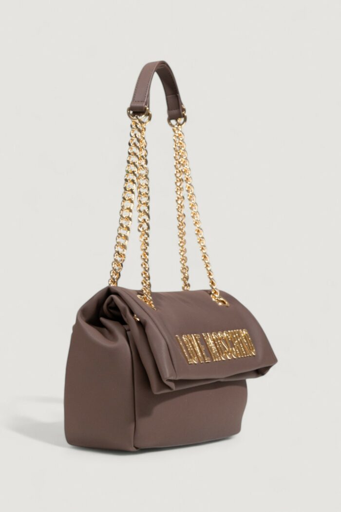 Borsa Love Moschino HAMMERED LOGO Marrone Scuro