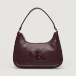 Borsa Calvin Klein RAISED CK SMALL SHOULDER BAG Bordeaux - Foto 1