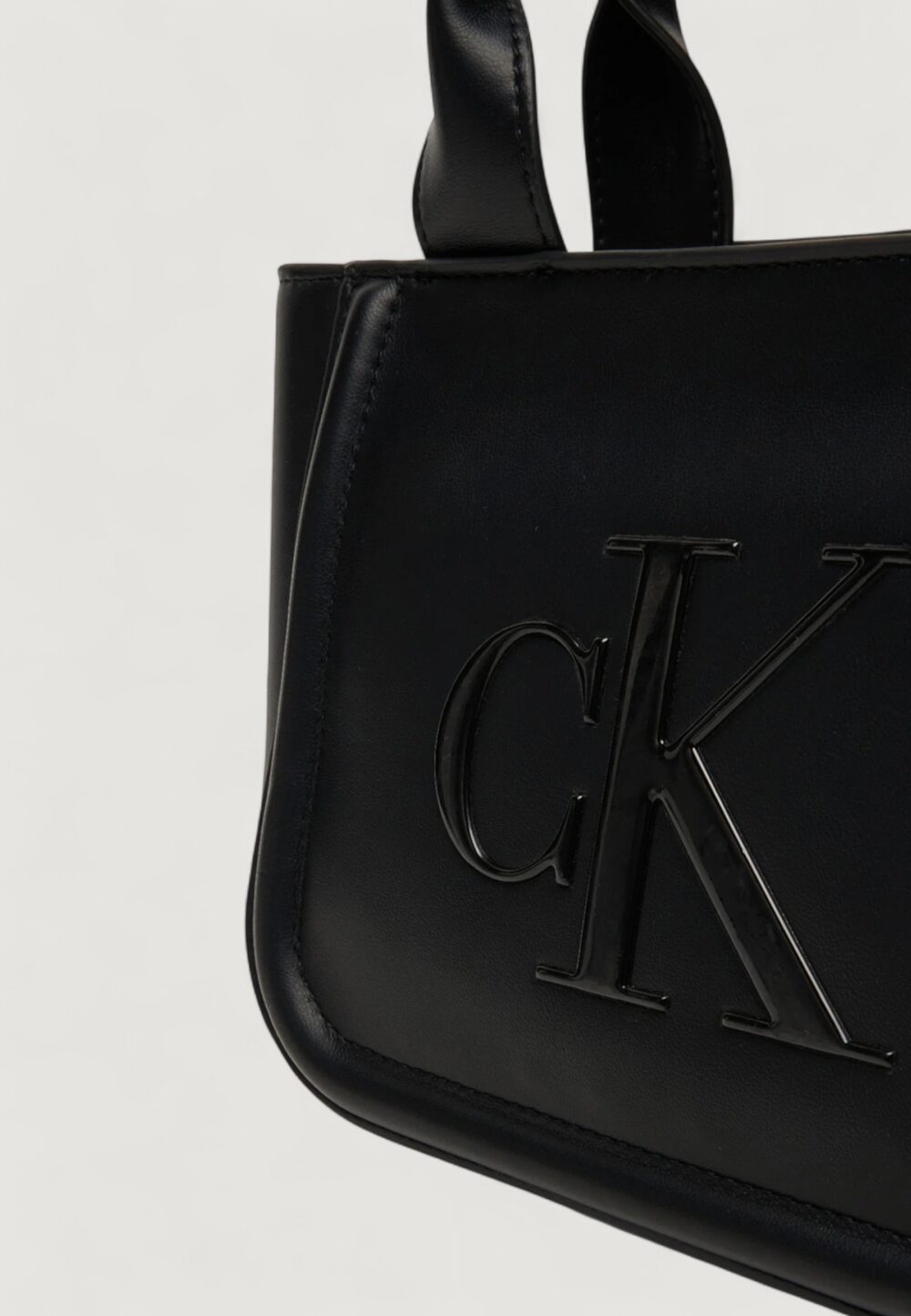 Borsa Calvin Klein RAISED CK SMALL TOTE WITH STRAP Nero - Foto 2