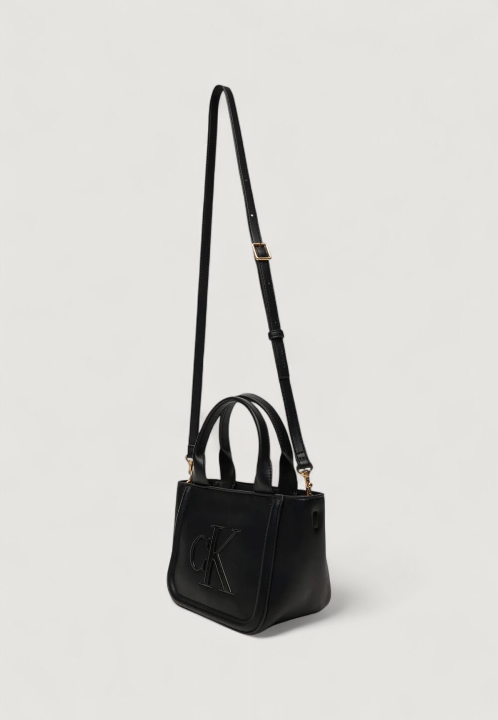 Borsa Calvin Klein RAISED CK SMALL TOTE WITH STRAP Nero - Foto 4