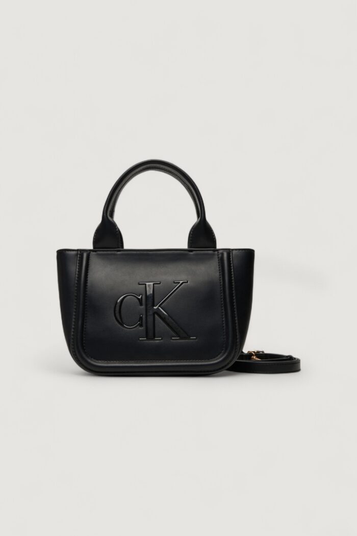 Borsa Calvin Klein RAISED CK SMALL TOTE WITH STRAP Nero – LV04F3219G