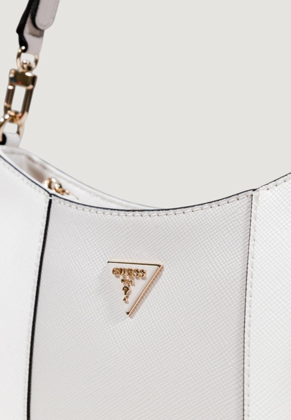 Borsa Guess NOELLE II TOP ZIP SHOULDER BAG Bianco - Grigio - Foto 2