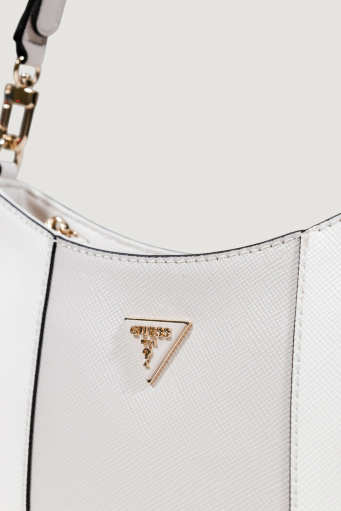 Borsa Guess NOELLE II TOP ZIP SHOULDER BAG Bianco – Grigio