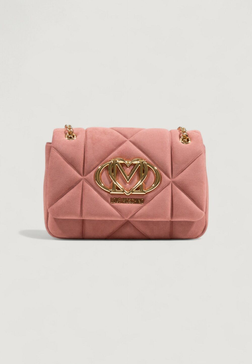 Borsa Love Moschino EMBOSSED VELOUR Rosa Antico - Foto 1