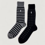 Calzini Lunghi Ralph Lauren DOT STRIPE-CREW-2 PACK Blu - Foto 2