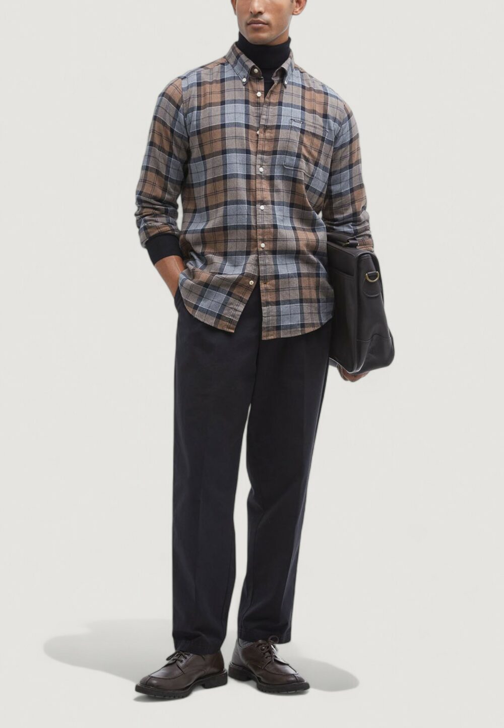 Camicia manica lunga Barbour PORTDOWN TAILORED SHIRT Beige - Foto 4