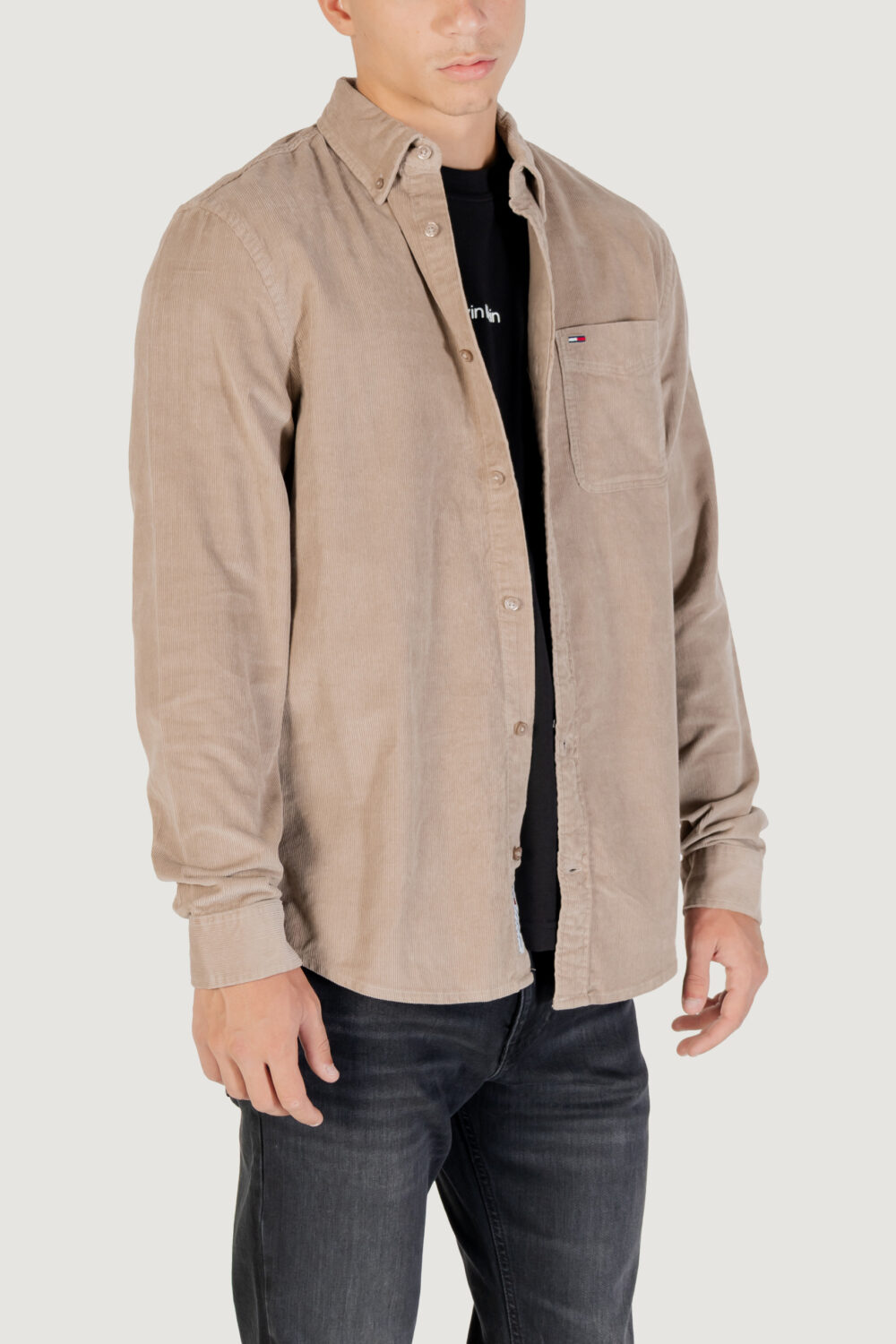 Camicia manica lunga Tommy Hilfiger Jeans TJM REG BABY CORD SH Beige scuro - Foto 3