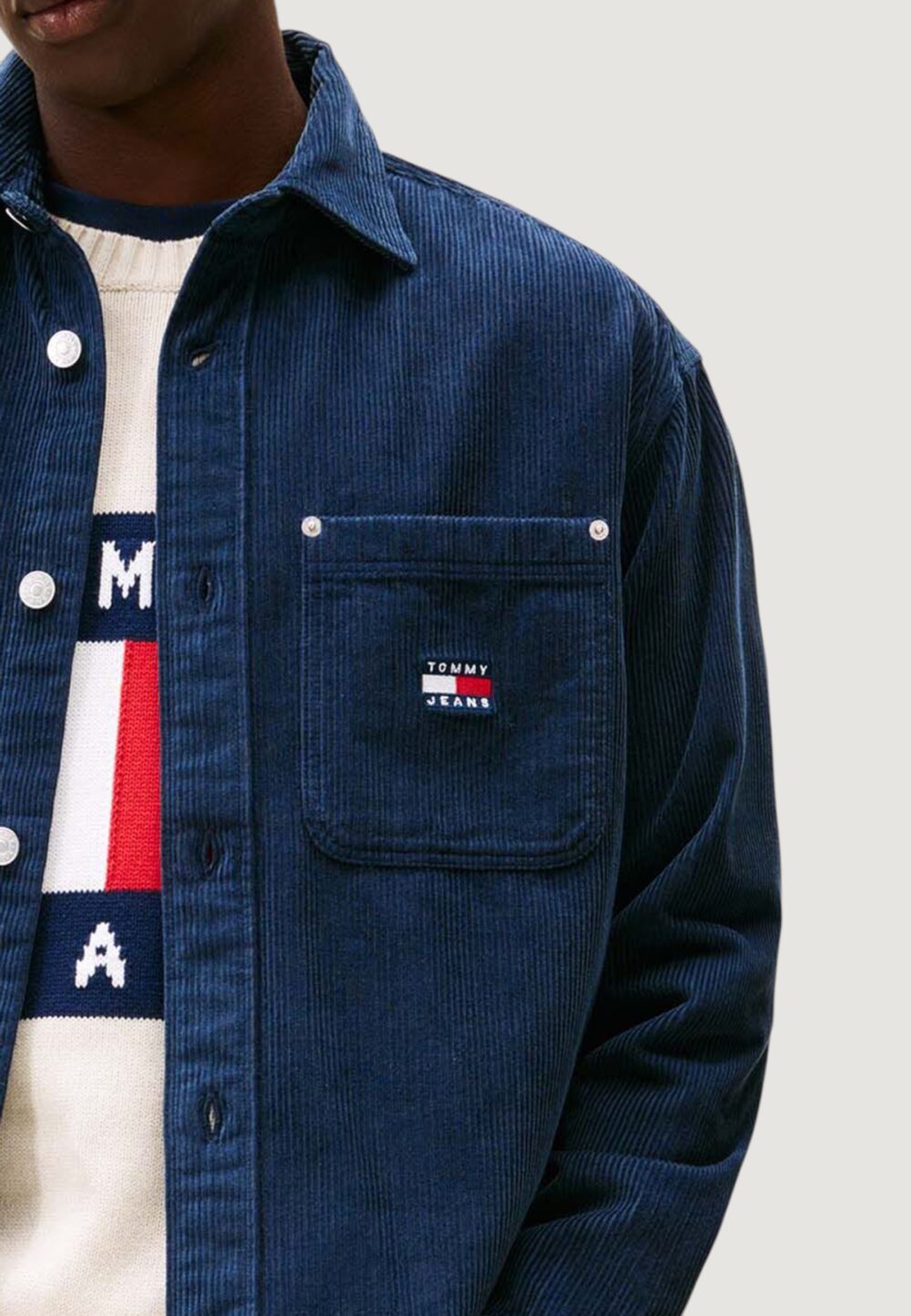 Camicia manica lunga Tommy Hilfiger Jeans TJM RLX WASHED CORD Blue scuro - Foto 3