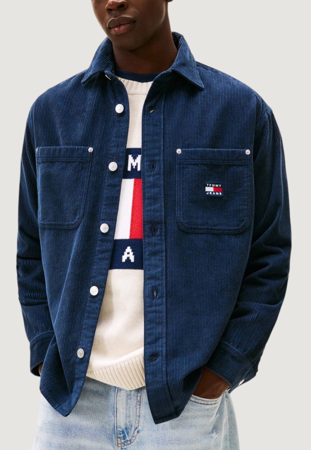 Camicia manica lunga Tommy Hilfiger Jeans TJM RLX WASHED CORD Blue scuro - Foto 1